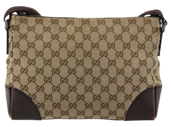 Borsa a Spalla GUCCI GG Canvas Beige Argento 114273 Auth BA12651 - vista 2