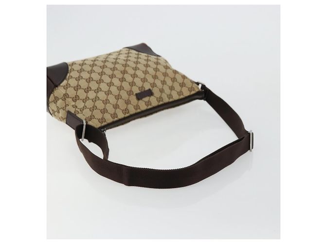Borsa a Spalla GUCCI GG Canvas Beige Argento 114273 Auth BA12651 - vista 7