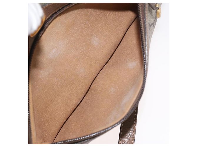 Borsa GUCCI GG Supreme Web Sherry Line PVC Beige Oro 67 02 004 Auth 181214 D'oro - vista 11