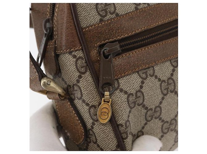 Borsa GUCCI GG Supreme Web Sherry Line PVC Beige Oro 67 02 004 Auth 181214 D'oro - vista 18
