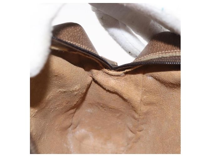Borsa GUCCI GG Supreme Web Sherry Line PVC Beige Oro 67 02 004 Auth 181214 D'oro - vista 22