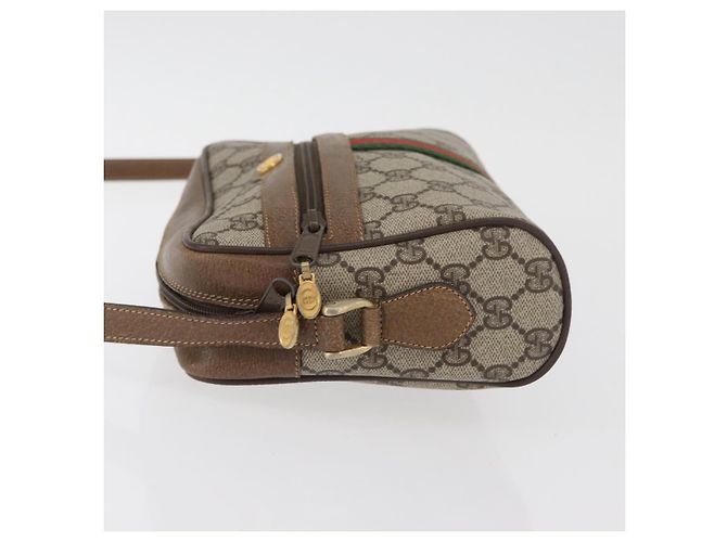 Borsa GUCCI GG Supreme Web Sherry Line PVC Beige Oro 67 02 004 Auth 181214 D'oro - vista 4