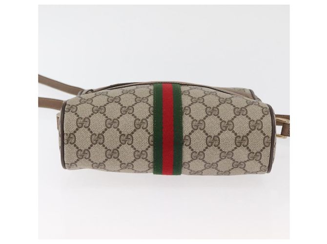 Borsa GUCCI GG Supreme Web Sherry Line PVC Beige Oro 67 02 004 Auth 181214 D'oro - vista 5