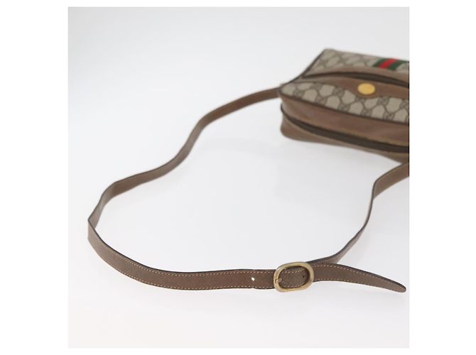Borsa GUCCI GG Supreme Web Sherry Line PVC Beige Oro 67 02 004 Auth 181214 D'oro - vista 7