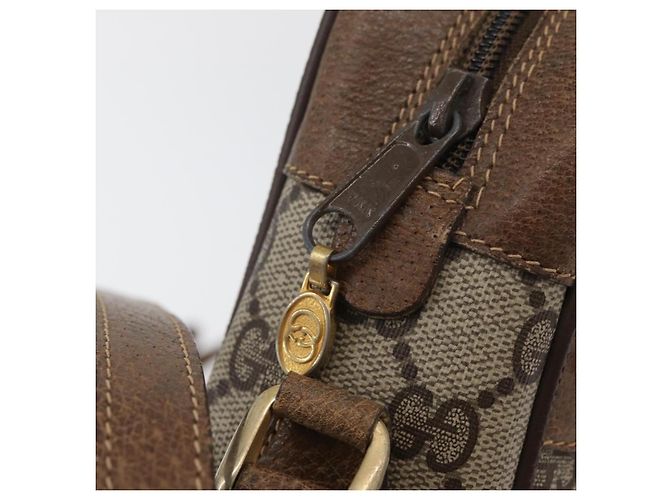 Borsa GUCCI GG Supreme Web Sherry Line PVC Beige Oro 67 02 004 Auth 181214 D'oro - vista 9