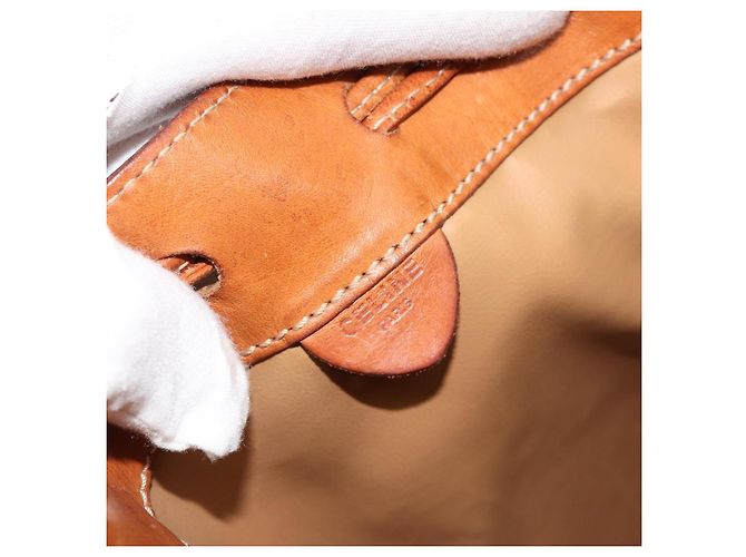 Céline Borsa a Spalla CELINE in Tela Macadam PVC Beige Oro Auth 165262 D'oro - vista 19