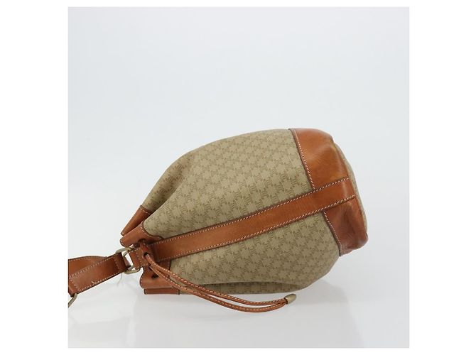 Céline Borsa a Spalla CELINE in Tela Macadam PVC Beige Oro Auth 165262 D'oro - vista 4