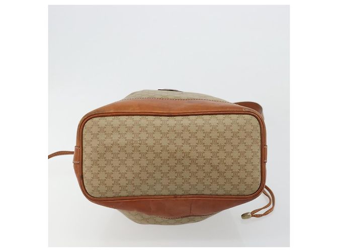 Céline Borsa a Spalla CELINE in Tela Macadam PVC Beige Oro Auth 165262 D'oro - vista 5