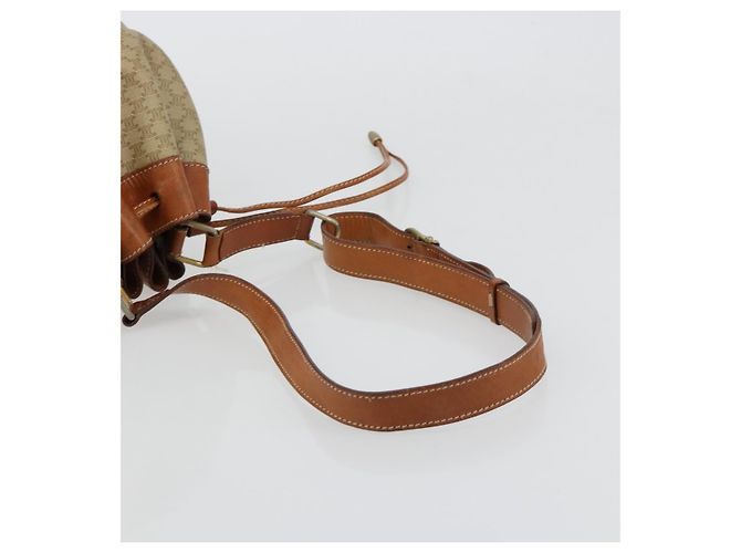 Céline Borsa a Spalla CELINE in Tela Macadam PVC Beige Oro Auth 165262 D'oro - vista 7
