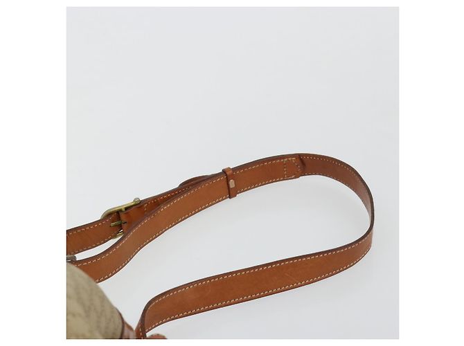 Céline Borsa a Spalla CELINE in Tela Macadam PVC Beige Oro Auth 165262 D'oro - vista 8