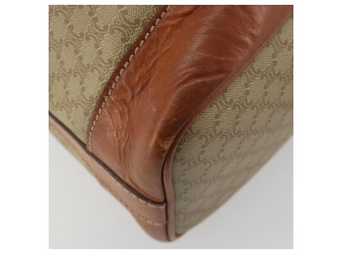 Céline Borsa a Spalla CELINE in Tela Macadam PVC Beige Oro Auth 165262 D'oro - vista 9
