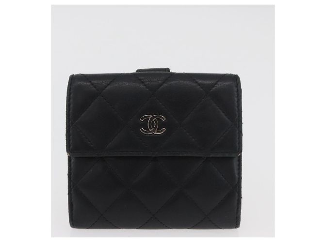 Portafoglio CHANEL in Pelle 2 Set Nero CC Autentico BA12679 - vista 11