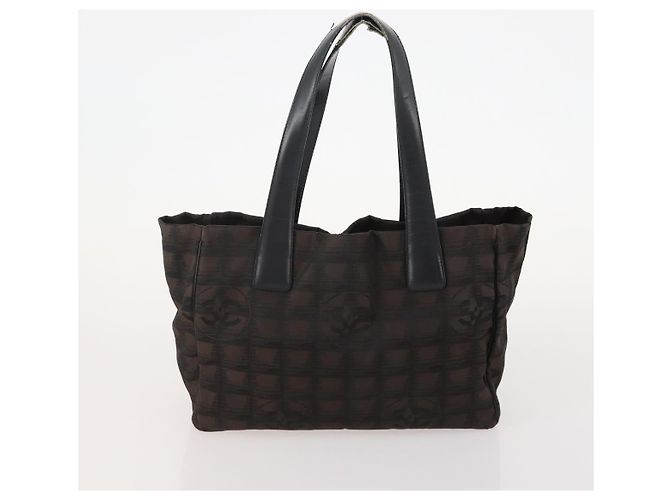 CHANEL Nuova linea di borsa Tote in nylon 3 Set Nero Beige CC Auth BA12659 - vista 10