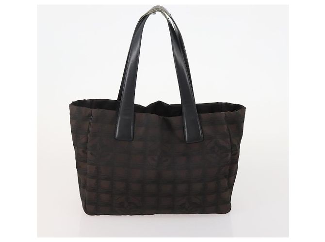 CHANEL Nuova linea di borsa Tote in nylon 3 Set Nero Beige CC Auth BA12659 - vista 9