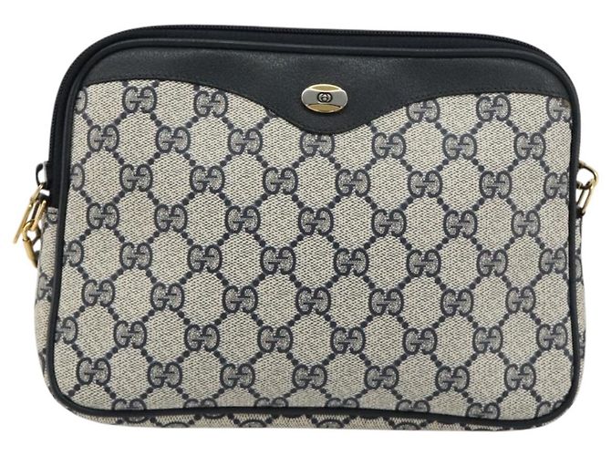 Sac à bandoulière GUCCI GG Supreme en PVC Bleu Marine Or 97 02 068 Auth 181211 Doré - vue 13