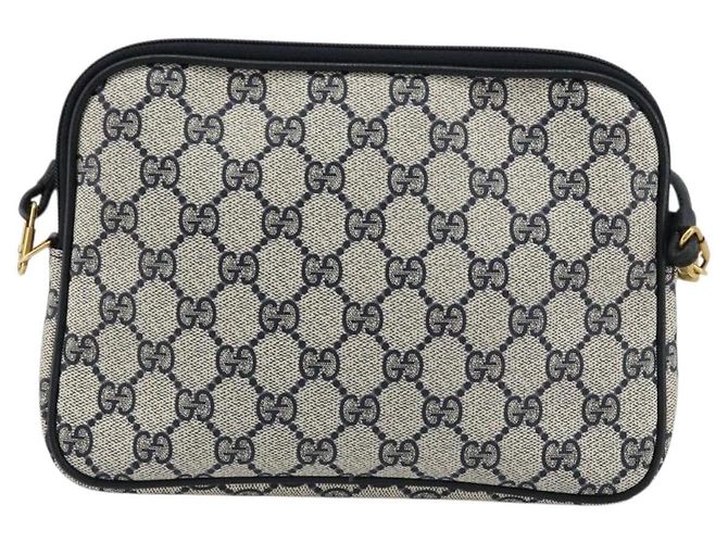 Sac à bandoulière GUCCI GG Supreme en PVC Bleu Marine Or 97 02 068 Auth 181211 Doré - vue 2