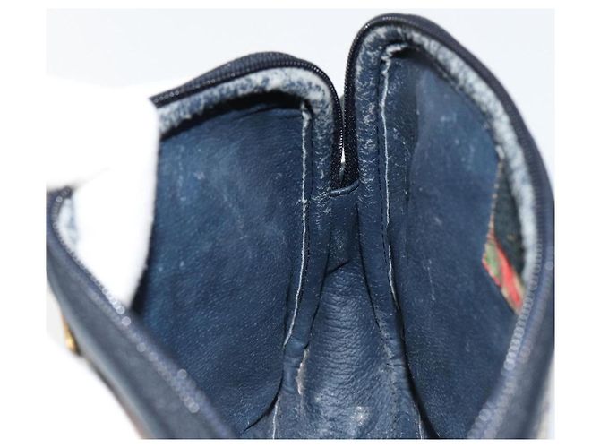 Sac à bandoulière GUCCI GG Supreme en PVC Bleu Marine Or 97 02 068 Auth 181211 Doré - vue 20