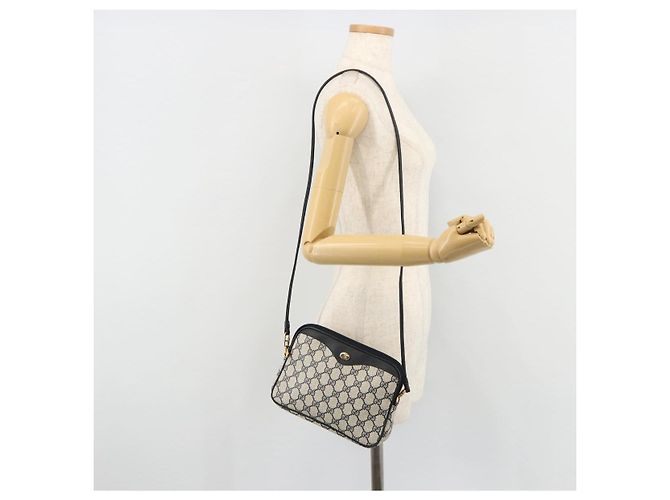 Sac à bandoulière GUCCI GG Supreme en PVC Bleu Marine Or 97 02 068 Auth 181211 Doré - vue 21