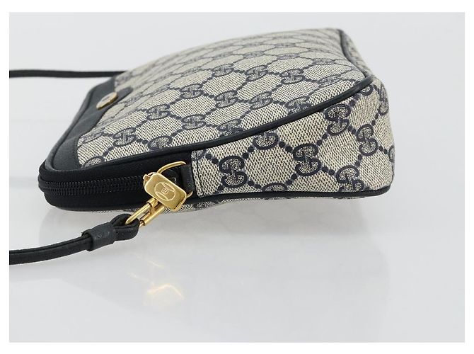 Sac à bandoulière GUCCI GG Supreme en PVC Bleu Marine Or 97 02 068 Auth 181211 Doré - vue 4