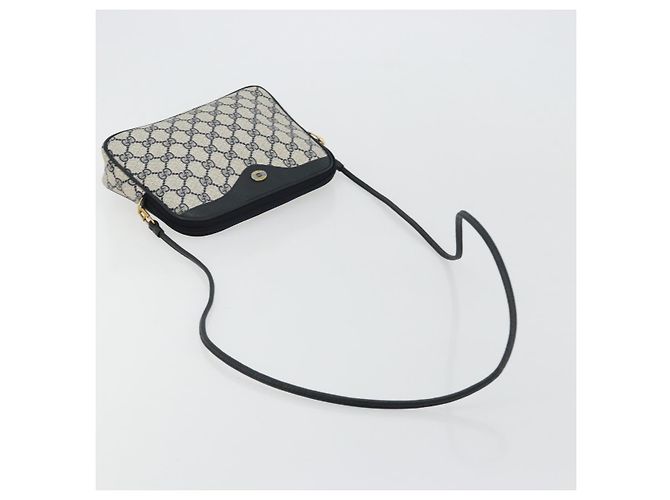 Sac à bandoulière GUCCI GG Supreme en PVC Bleu Marine Or 97 02 068 Auth 181211 Doré - vue 7