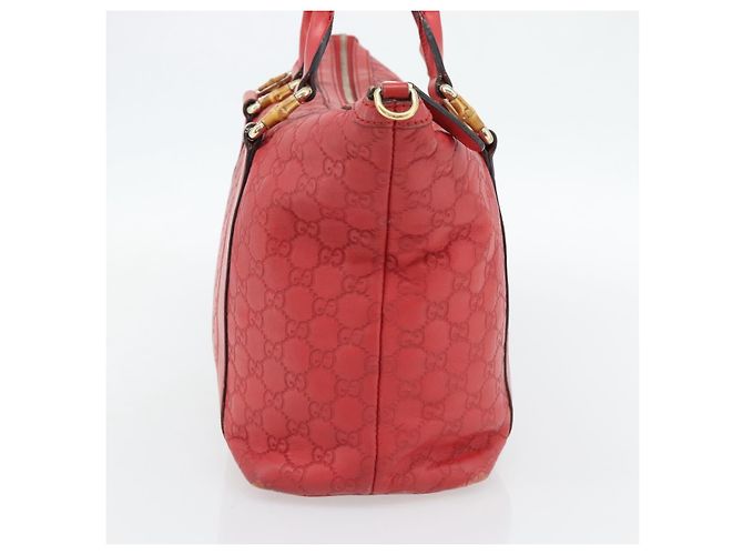 Bamboo Borsa GUCCI GG Canvas Guccissima bambù Pelle Rossa Oro 339548 Auth bs35296 Rosso D'oro - vista 3