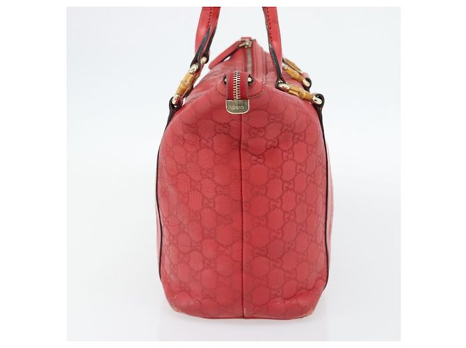 Bamboo Borsa GUCCI GG Canvas Guccissima bambù Pelle Rossa Oro 339548 Auth bs35296 Rosso D'oro - vista 4