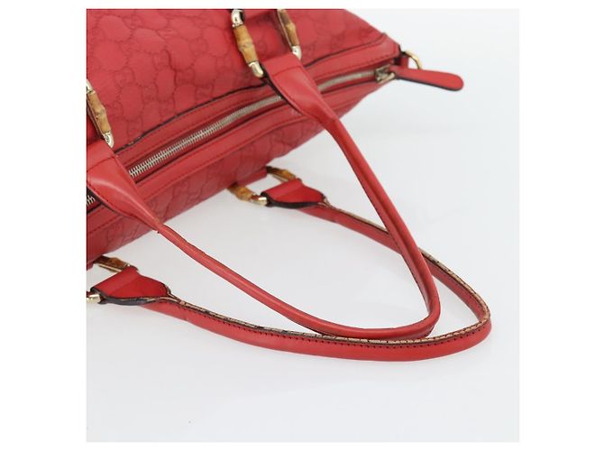 Bamboo Borsa GUCCI GG Canvas Guccissima bambù Pelle Rossa Oro 339548 Auth bs35296 Rosso D'oro - vista 7