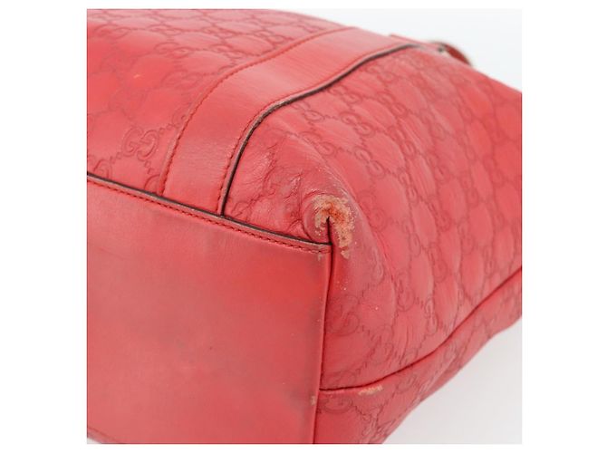 Bamboo Borsa GUCCI GG Canvas Guccissima bambù Pelle Rossa Oro 339548 Auth bs35296 Rosso D'oro - vista 9