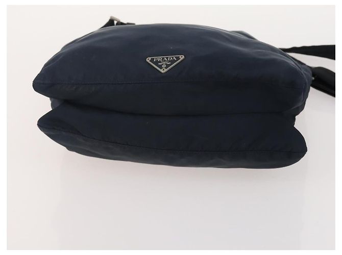Borsa a Spalla PRADA Nylon e Pelle 5 Set Nero Blu Navy Marrone Auth bs35225 - vista 20