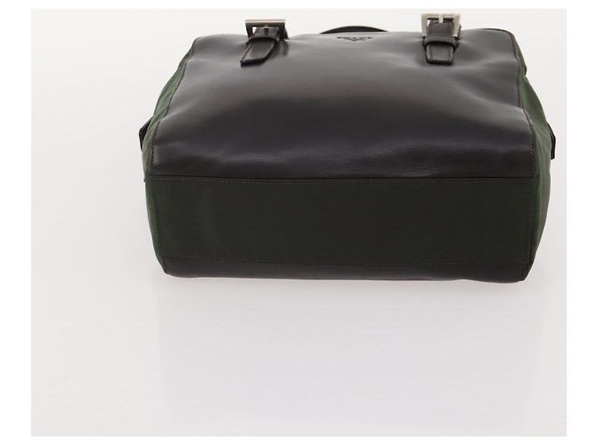 Borsa a Spalla PRADA Nylon e Pelle 5 Set Nero Blu Navy Marrone Auth bs35225 - vista 25