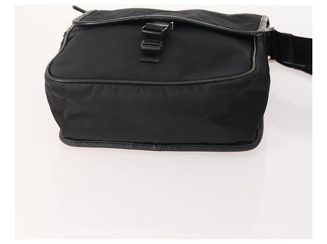 Borsa a Spalla PRADA Nylon e Pelle 5 Set Nero Blu Navy Marrone Auth bs35225 - vista 5