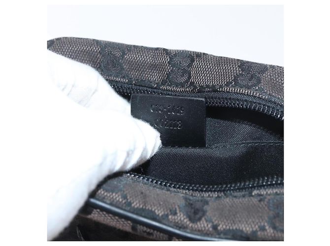 Bolsa de Ombro GUCCI GG Canvas Preta Prata 018 1619 Auth 180727 Preto - vista 12