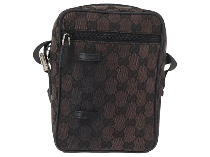 Bolsa de Ombro GUCCI GG Canvas Preta Prata 018 1619 Auth 180727 Preto - vista 13