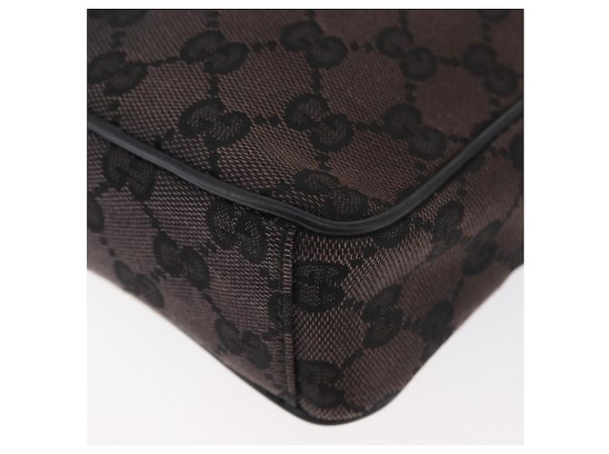 Bolsa de Ombro GUCCI GG Canvas Preta Prata 018 1619 Auth 180727 Preto - vista 14