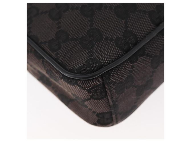 Bolsa de Ombro GUCCI GG Canvas Preta Prata 018 1619 Auth 180727 Preto - vista 15