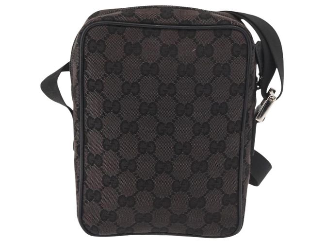Bolsa de Ombro GUCCI GG Canvas Preta Prata 018 1619 Auth 180727 Preto - vista 2