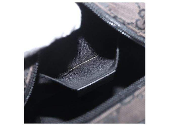 Bolsa de Ombro GUCCI GG Canvas Preta Prata 018 1619 Auth 180727 Preto - vista 20