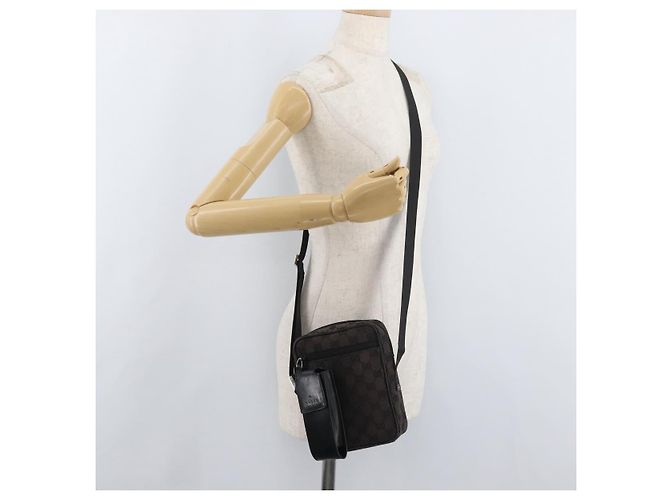 Bolsa de Ombro GUCCI GG Canvas Preta Prata 018 1619 Auth 180727 Preto - vista 25