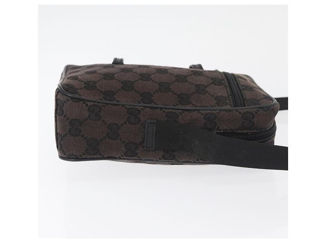 Bolsa de Ombro GUCCI GG Canvas Preta Prata 018 1619 Auth 180727 Preto - vista 3