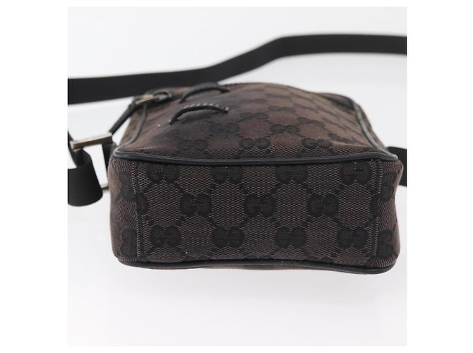 Bolsa de Ombro GUCCI GG Canvas Preta Prata 018 1619 Auth 180727 Preto - vista 5