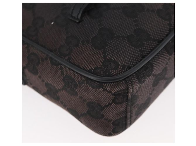 Bolsa de Ombro GUCCI GG Canvas Preta Prata 018 1619 Auth 180727 Preto - vista 9