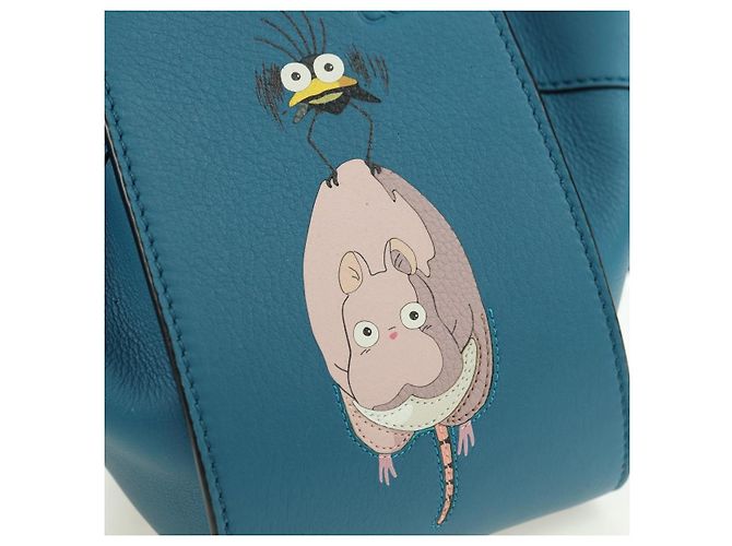 LOEWE Studio Ghibli Hammock Mini Hand Bag Leather 2way Blue Auth 179863SM - vista 19