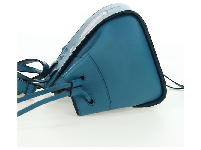 LOEWE Studio Ghibli Hammock Mini Hand Bag Leather 2way Blue Auth 179863SM - vista 3