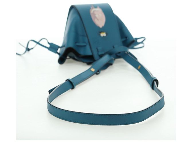 LOEWE Studio Ghibli Hammock Mini Hand Bag Leather 2way Blue Auth 179863SM - vista 8
