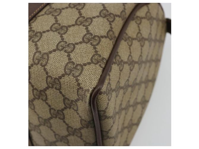 Bolsa Boston GUCCI GG Supreme Web Sherry Line PVC Bege Ouro 39 02 007 Auth 181103 Dourado - vista 15