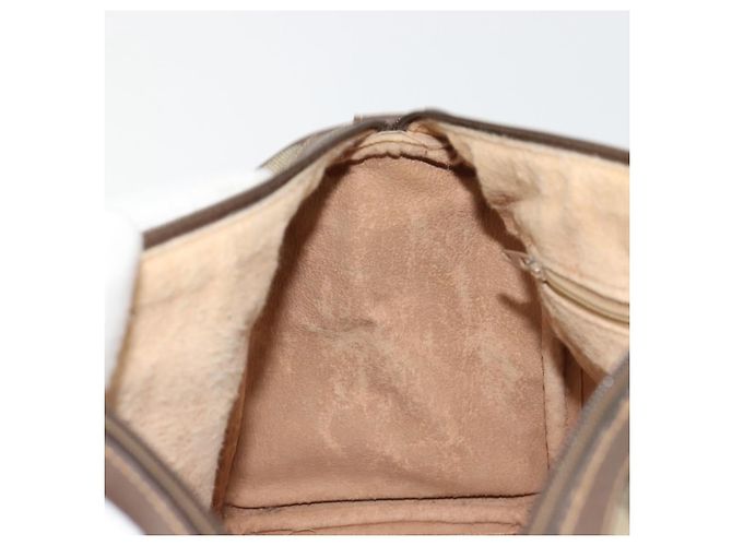 Bolsa Boston GUCCI GG Supreme Web Sherry Line PVC Bege Ouro 39 02 007 Auth 181103 Dourado - vista 20