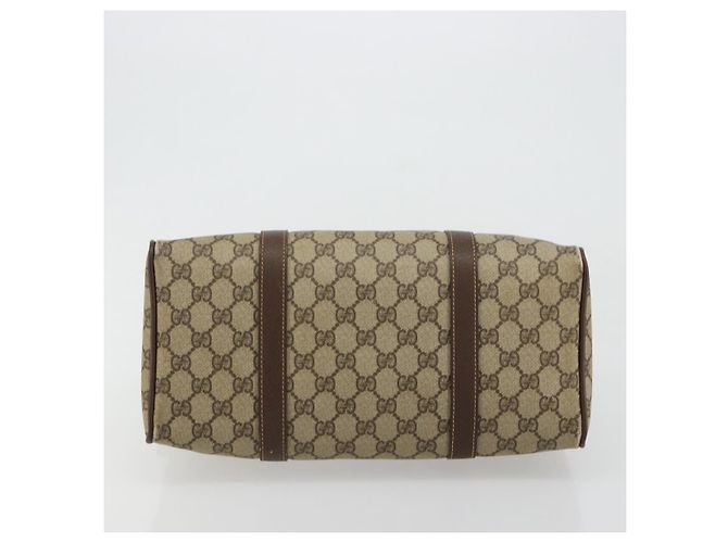 Bolsa Boston GUCCI GG Supreme Web Sherry Line PVC Bege Ouro 39 02 007 Auth 181103 Dourado - vista 5