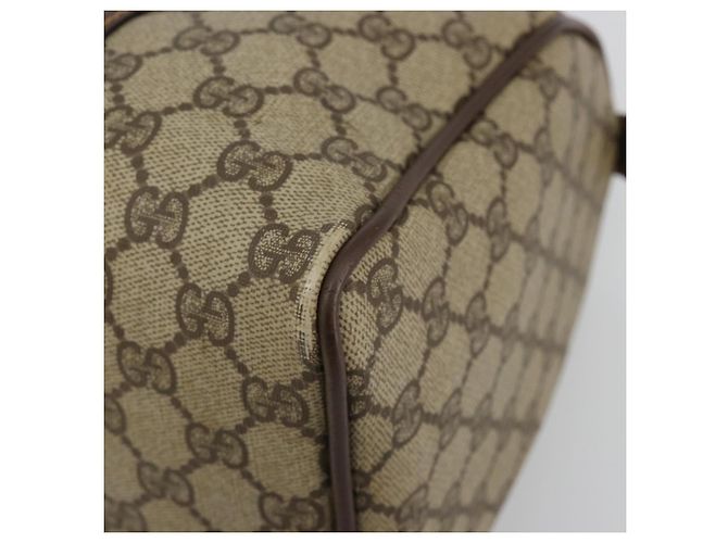 Bolsa Boston GUCCI GG Supreme Web Sherry Line PVC Bege Ouro 39 02 007 Auth 181103 Dourado - vista 9