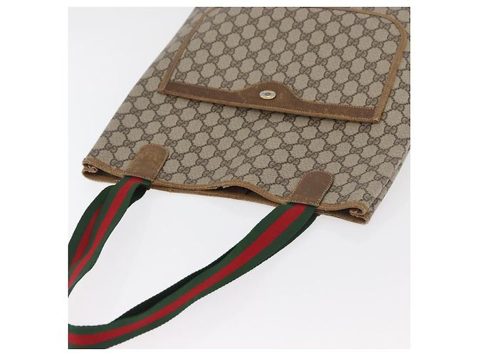 Borsa Tote GUCCI GG Supreme Web Sherry Line PVC Beige 39 02 003 Auth BA12802 - vista 6