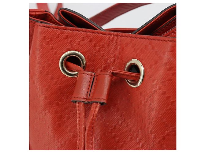 Borsa a Spalla GUCCI Diamante Pelle Rossa Oro 354229 Auth 181220 Rosso D'oro - vista 10